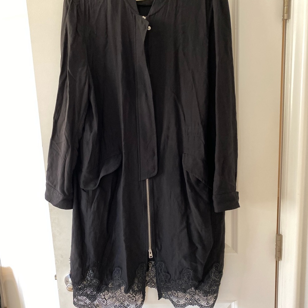 All saints black jacket with zip size m